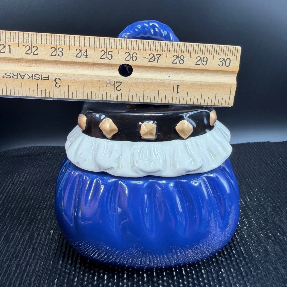 David's Cookies Ceramic‎ Purse Cookie Jar Mini Blue Handbag Lidded Trinket Box